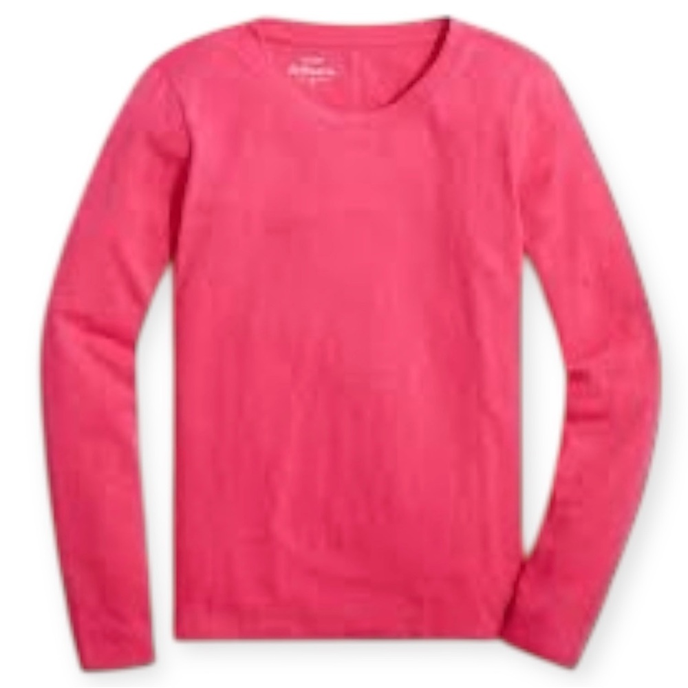 J. CREW Girlfriend Tee Long Sleeve Crewneck T-Shirt Sherbet Pink NWT